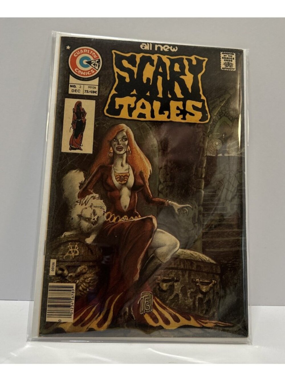 SCARY TALES # 3 CHARLTON COMIC 1975 TOM SUTTON COUNTESS VON BLUDD COVER Nice